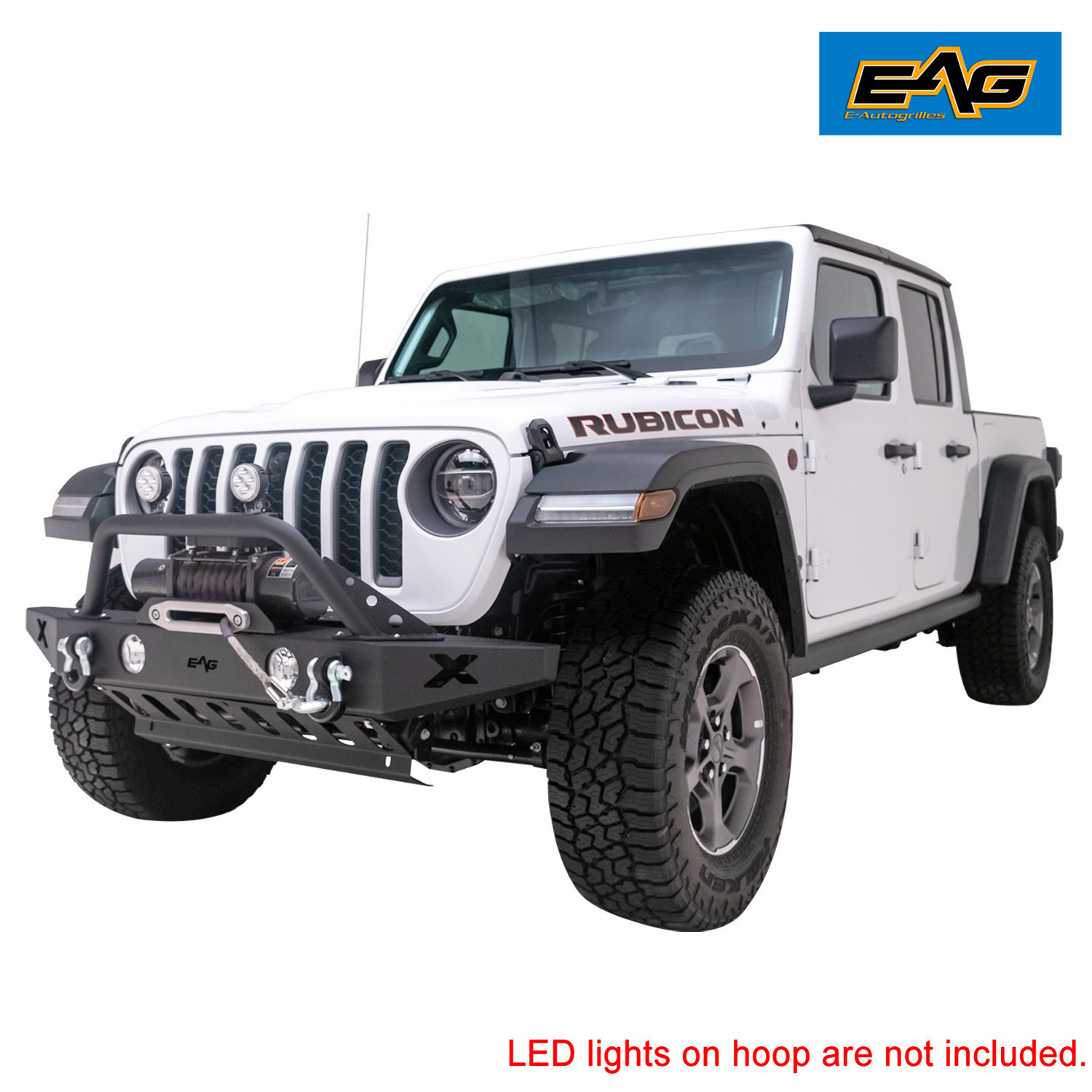 EAG Front Bumper with Skid Plate and Winch Plate Fit for 20202022 Gladiator JT