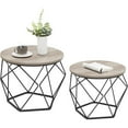 thumbnail image 1 of Boutique Home Modern Geometric Design Round Coffee Accent Tables, Set of 2 Side Tables, 1 of 7
