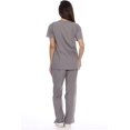 thumbnail image 3 of Conjuntos médicos para mujer con seis bolsillos (cuello en V y pantalón tipo cargo), 3 of 3