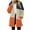 Orange, variant on Flannel Women Coat Zip Front Yellow Fleece Long Color Block Casual Hooded Hoodie Jacket for Women S