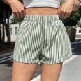 thumbnail image 6 of Women's Striped Print Shorts High Waisted Elastic Waist Wide Leg Loose Casual Shorts S, 6 of 9