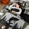 thumbnail image 5 of Meiyoeat Wildlife Mallard Duck Big Bass Fish Deer Bear King Bedding 7pcs, Rustic Fishing and Hunting King Bed in a Bag, Brown Green Black,Black Reversible, 5 of 6