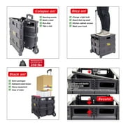dbest products Quik Cart Topless Without Lid Travel Portable Mobile Storage Collapsible Handcart Rolling Utility Heavy Duty, Black