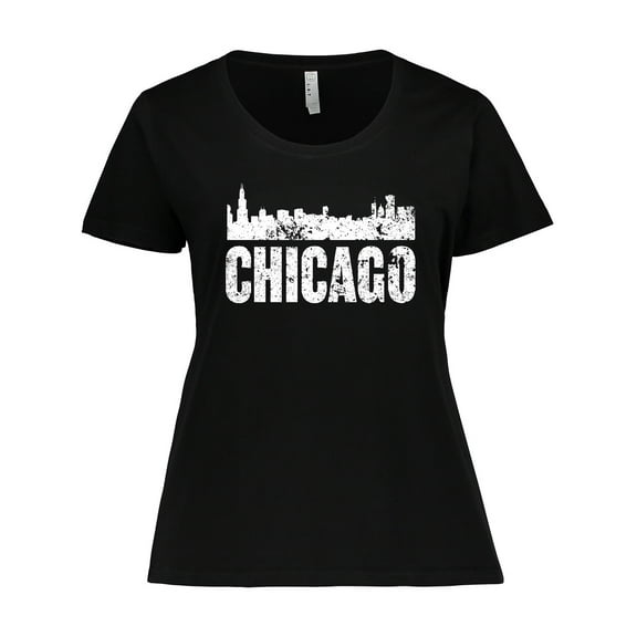 Inktastic Chicago Skyline Grunge Women's Plus Size T-Shirt