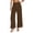 Brown, variant on Pleated Wide Leg Pants for Women High Waist Vertical Button Palazzo Casual Holiday Vacation Trousers with Pockets