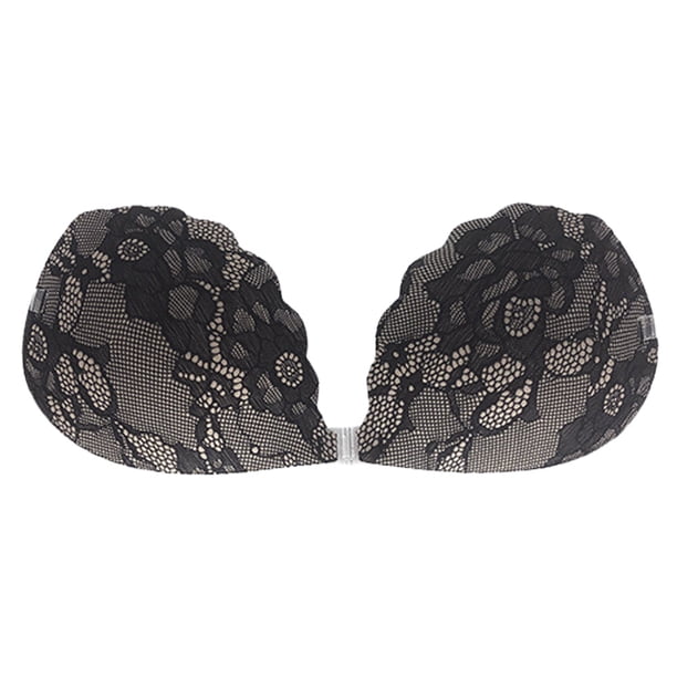 Un par de pegatinas de encaje para el pecho de concha, vestido de novia femenino, soporte superior, correa trasera invisible, pegatinas de sujetador de silicona