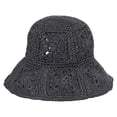 thumbnail image 1 of Women Straw Sun Hat Floral Woven Crochet Bucket Hat Boho Beach Accessories Foldable Summer Cap Handmade Design, 1 of 3