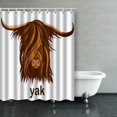 thumbnail image 1 of ARTJIA Head Yak Emblem Mascot Shower Curtains Bathroom Curtain 60x72 Inch, 1 of 1