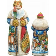 G.Debrekht 213630 Woodcarving Merry Moose 10 in. - Woodcarved Santa