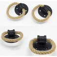 thumbnail image 5 of (negro) 2 piezas de manijas de puerta de madera con mango de hierro forjado de cuerda de cáñamo vintage, manijas de gabinete, manijas de puerta corrediza, anillo de tracción de cajón, 5 of 5