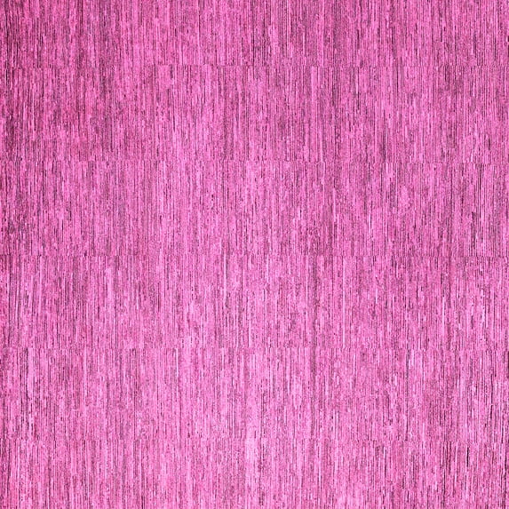 Ahgly Company Indoor Square Solid Pink Modern Area Rugs, 7' Square