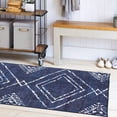 thumbnail image 2 of ReaLife Rugs Machine Washable Printed Moroccan Diamond Blue Eco-friendly Recycled Fiber Area Runner Rug (2'6" x 8'), 2 of 10