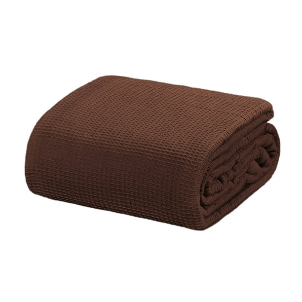 Crover All Season Thermal Waffle Cotton Twin Blanket Brown Walmart