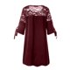 thumbnail image 5 of Mujeres verano moda casual cuello redondo media manga vendaje sólido encaje patchwork vestido suelto Fridja  qw610, 5 of 5