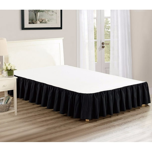 Solid Chic Dust Ruffle Bed Skirt 15 Drop Queen Black Chezmoi Collection Solid Chic Dust Ruffle Bed Skirt 15 Drop By Chezmoi Collection Ship From Us Walmart Com Walmart Com
