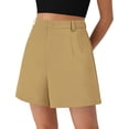 thumbnail image 3 of PRETTYGARDEN Shorts for Women Dressy Summer Elastic High Waisted Wide Leg Business Casual Work Shorts with Pockets, 3 of 7
