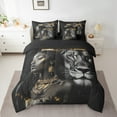 thumbnail image 2 of Feelyou Tribal Black Princess Twin Bedding Sets 7-Piece, Wildlife Lion King Bedding Comforter Set, Southwestern Bohemian Style Reversible Sheet Sets, Luxury Bedroom Decor, 2 of 7
