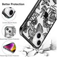 thumbnail image 5 of for iPhone 14 Plus Case 6.7 Inch Cute Phone Case Floral Rose Aesthetic Flower Clear Case for Women Girls Slim Pattern Anti-Yellow Shockproof Protective TPU Bumper Case, Black, 5 of 7
