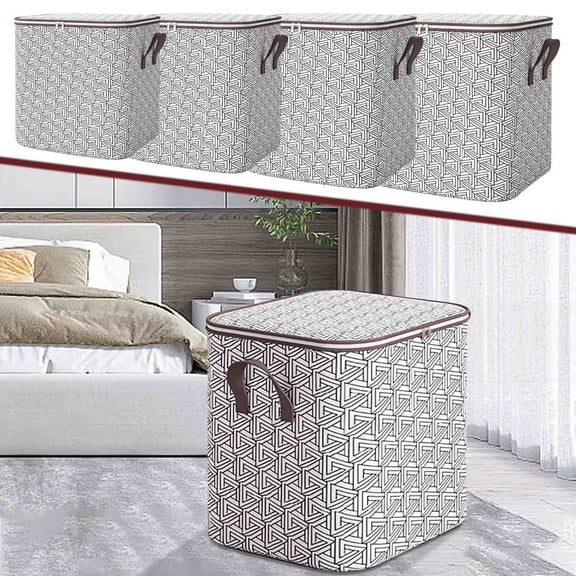 Dmlowu Clothes Storage Bags - Closet Organizers and Storage, Large Capacity Storage Containers for Clothing, Blanket, Bedding, Comforter, Christmas Decorations, Sturdy Moving Bags Bins