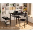 thumbnail image 5 of Aiho 4 Piece Dining Table Set for 4, Kitchen Table and Chairs with Bench, Space-Saving Dining Furniture for Small Spaces, Apartment, Breakfast Nook - Black, 5 of 9