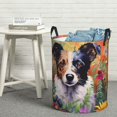 thumbnail image 7 of KLL Colorful Flower Dog Waterproof Foldable Laundry Hamper Bucket with Handles for Storage Bin,Kids Room,Home Organizer (Medium ), 7 of 7