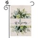 thumbnail image 1 of 4 piezas de bandera de jardín de bienvenida de flores de primavera 1218 pulgadas decoración de temporada al aire libre de doble cara para patio de boda Feliz Sencillez, 1 of 3