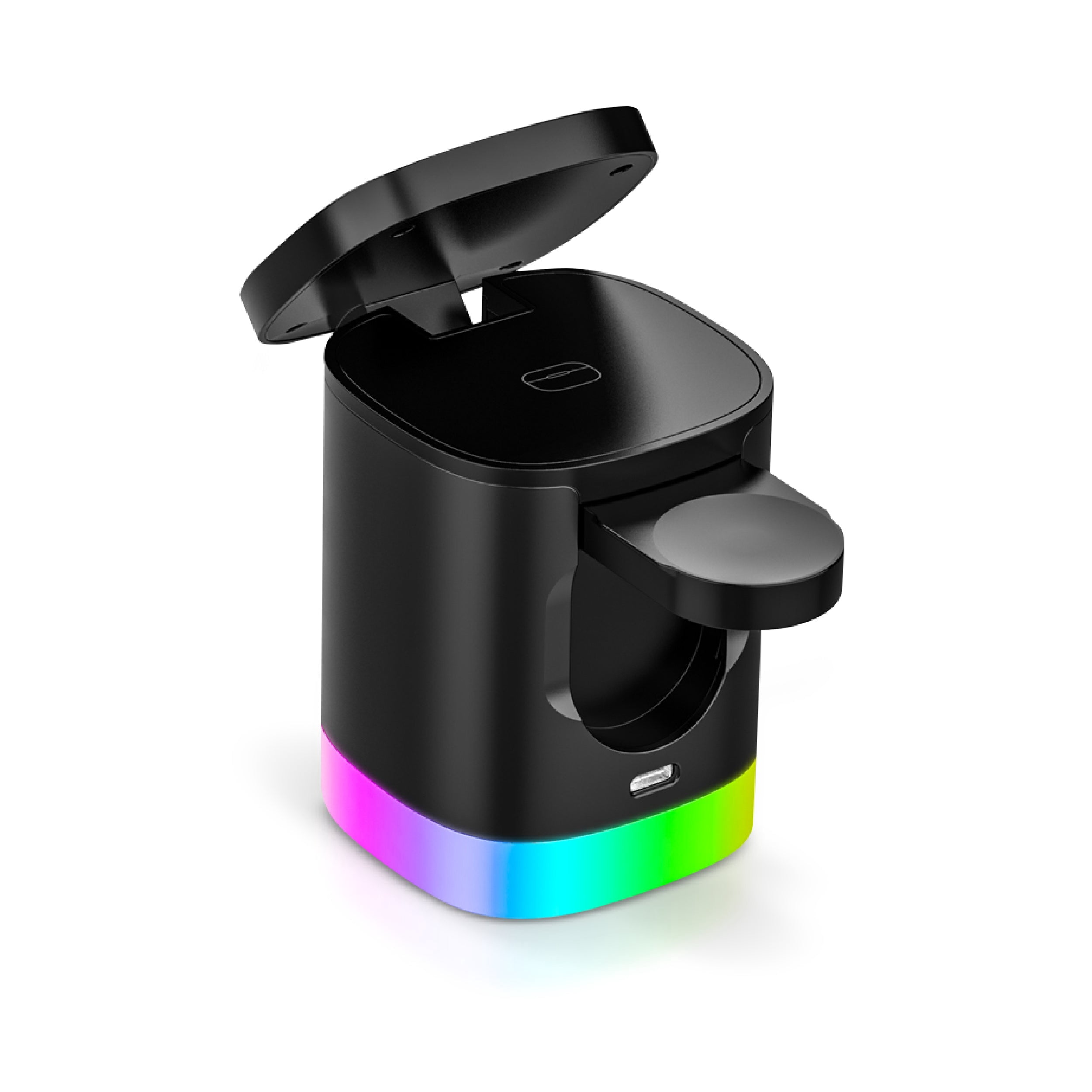RCA RGB Wireless Charging Station for iPhone/Watch/AirPods, Black
