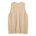 thumbnail image 5 of Beige Cozy Pocket Sweater Vest Women Womens Sleeveless Sweater Vest V Neck Loose Knit Casual Flattering Tunic Top, 5 of 6