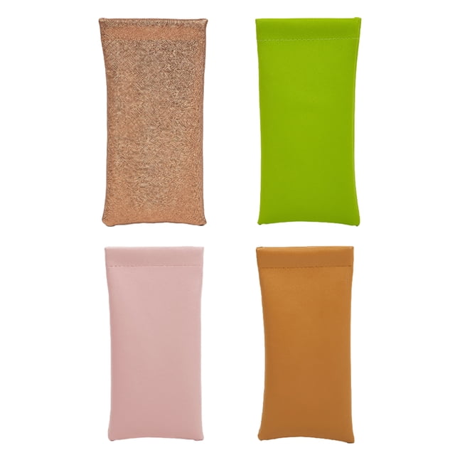 Estuche para gafas de sol, 4 Uds., bolsa para gafas portátil, tapa apretada, estuche suave de cuero vegano, bolsa para gafas de sol antiarañazos