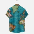 thumbnail image 5 of JLFKNG Mens T-Shirts Fashion World Map Printed T Shirt Breathable Cool Short Sleeve Buttons Up T-Shirt Tops For Men Lapel Suitable For Vacation, 5 of 6