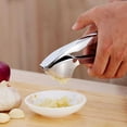 thumbnail image 5 of Stainless Steel Garlic Press with Non Slip Ergonomic Handle, Manual Garlic Mincer Crusher, Rust Proof & Dishwasher Safe, Easy to Clean, Practical Kitchen Gadget for Garlic and Ginger,Z5-Silver, 5 of 9