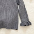 thumbnail image 4 of BLVB Newborn Baby Girls Knit Sweater Ruffle Long Sleeve Mock Neck Ribbed Knit Sweaters Toddler Solid Color Pullover Kid Tops(Gray,5-6Years), 4 of 6