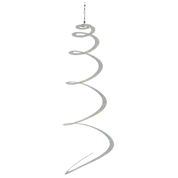 In the Breeze 4888 — Lil' Silver Sprite — Holographic Mylar Decoration, 4.5" x 12", 12" — Yard and Garden Decoration — Humane Animal Deterrent