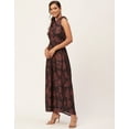 thumbnail image 7 of Moomaya Women's Printed Halter Maxi Dress, Sleeveless V-Neck Evening Dress, 7 of 7