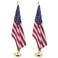thumbnail image 1 of Yescom 6FT Sectional Indoor Flag Pole Kit Aluminum Gold Pole Ball Topper with 3x5Ft  US Flag & Base Stand 2 Pack, 1 of 11