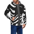 thumbnail image 2 of Wukai Abstract Monochrome Profile Print Men's Zip-Up Hoodie,Fleece Full-Zip Hoodie for Men, Hooded Sweatshirt-3X-Large, 2 of 5