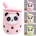 thumbnail image 2 of Bubble Tea Panda Plush Doll Soft Stuffed Cartoon Toy Yellow, 2 of 3