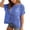 Blue, variant on Womens Summer Tops Scoop Neck Short Sleeve Sweater Casual Crochet Hollow Out Knit Tops Pullover Shirts Beach Coverup Green#3 S