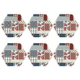 thumbnail image 2 of Balery 6 Pcs Patchwork In Country Styleleather Coasters Set, Drink Table Cup Coasters For Living Room Kitchen Coffee Decor, 2 of 9