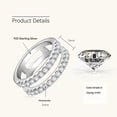 thumbnail image 4 of Apaison 925 Sterling Silver 2 mm Two Row Moissanite Rings For Women Wedding Gold Plated Bridal Gifts, 4 of 6