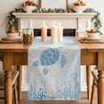 thumbnail image 2 of Table Runner 72 Inches Long for Kitchen Dining, Blue Turtle Coastal Dresser Scarf Farmhouse, Dining Table Decorations for Wedding/Parties, Coral Summer Beach Nautical Ocean Blue 16 x 72 In, 2 of 8
