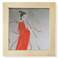 thumbnail image 1 of Flauta Rojo Pintura China Marco Cuadrado de Escritorio Pared, 1 of 4