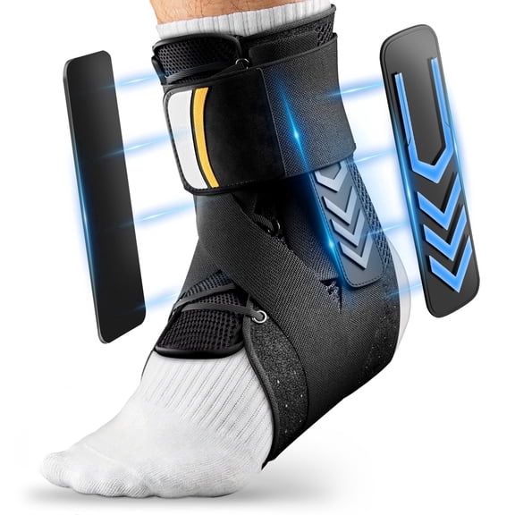 AlphaGeek Ankle Brace for Women & Men for Sprained Ankle, Adjustable & Breathable Ankle Support for Men Women, Ankle Stabilizer for Sprain,Injury Recovery,Sports, M(12”-13”)