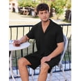 thumbnail image 4 of EKOUAER Mens Pajamas Set Short Sleeve Sleepwear Button Down Soft Loungewear 2 Piece Pj Shorts Sets with Pockets, 4 of 6