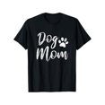 thumbnail image 1 of Stylish 'Dog Mom' Leopard Print Casual T-Shirt for Women - Crew Neck, Short Sleeve, Perfect for Summer | Comfy & Fashionable Cotton Blend Top with Glittery Dog Paw Design, 1 of 6