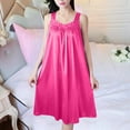 thumbnail image 4 of ShomPort Women's Solid Color Silky Long Nightgown Summer Sleeveless Sleepwear Dress for Women, 4 of 4