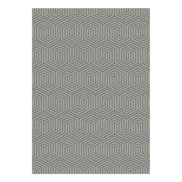 Mainstays Indoor Modern Geometric Machine-Tufted Grey Area Rug, 5' x 7', Machine Washable, Non-Skid Backing