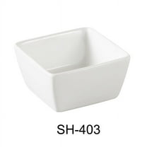 Yanco SH-403 3 in. Porcelain Square Sauce Dish, Bone White - 4 oz - Pack of 48