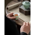 thumbnail image 5 of Tea Cup Set Handmade Female Scholar Mug Master Cup Kung Fu Tool Retro Pea Green Galze Ceramic Tea Cup Household High Foot Cup 2pc/set 50ml Teapots & Coffee Servers Travel Tea Set, 5 of 7