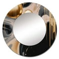 thumbnail image 2 of Designart "Mystic Gold & Noir Fusion I" Abstract Shapes Round Mirror Wall Décor Glam - Large Gold Round Mirror - Round Mirror 23" x 23" Inch, 2 of 5